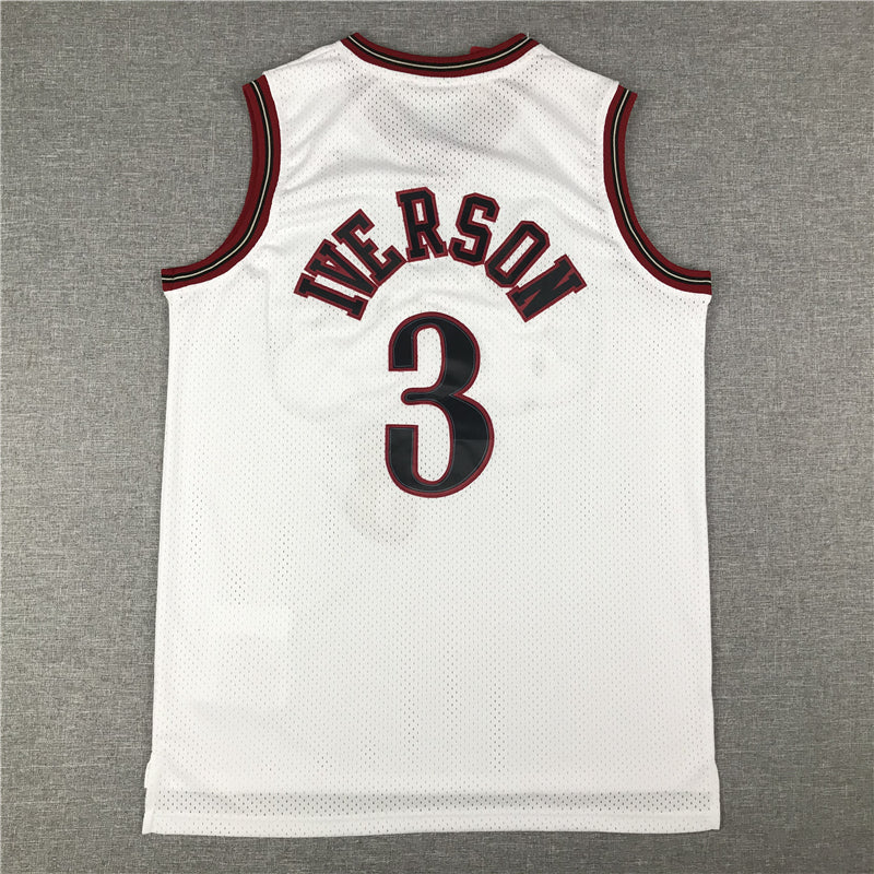 Men's Philadelphia 76ers Allen Iverson #3 White Swingman Jerseys