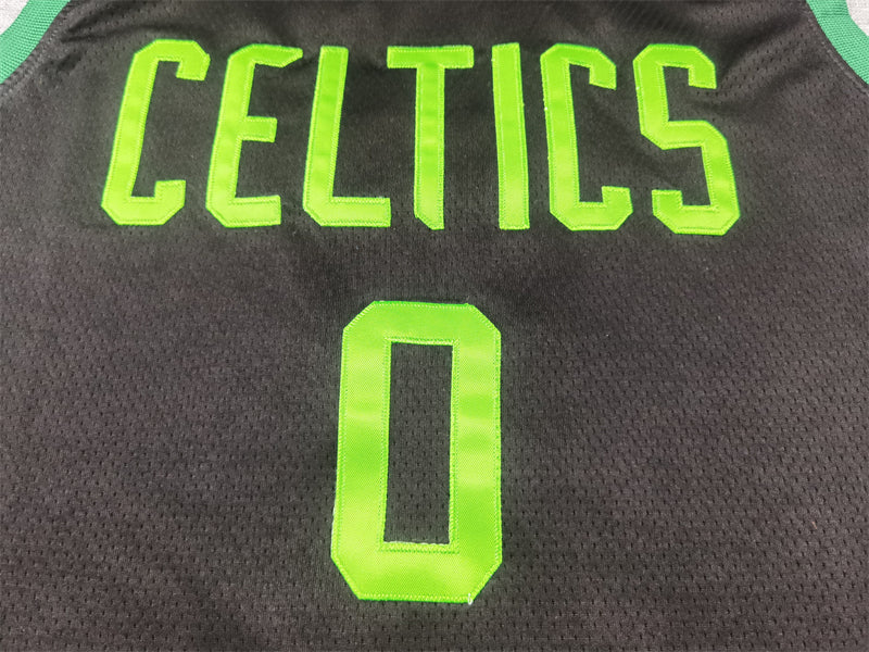 Men's Boston Celtics Jayson Tatum #0 Black 2024/25 Swingman Player Jerseys - City Edition