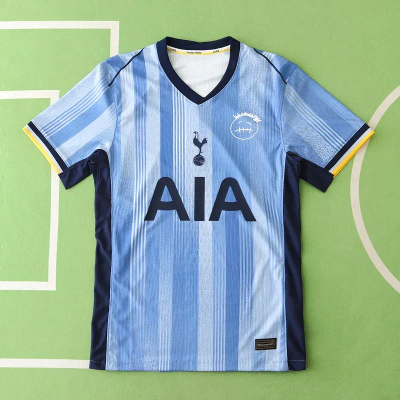 Tottenham Hotspur x Travis Scott Away Special Edition Fan Version 2024/25 – Light Blue Stripe Cactus Jack Jersey