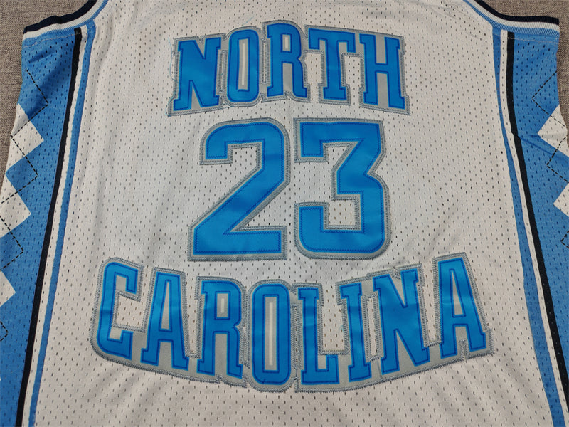 Michael Jordan #23 North Carolina Tar Heels Jordan Brand White Argyle Side Panel Retro Game Jersey