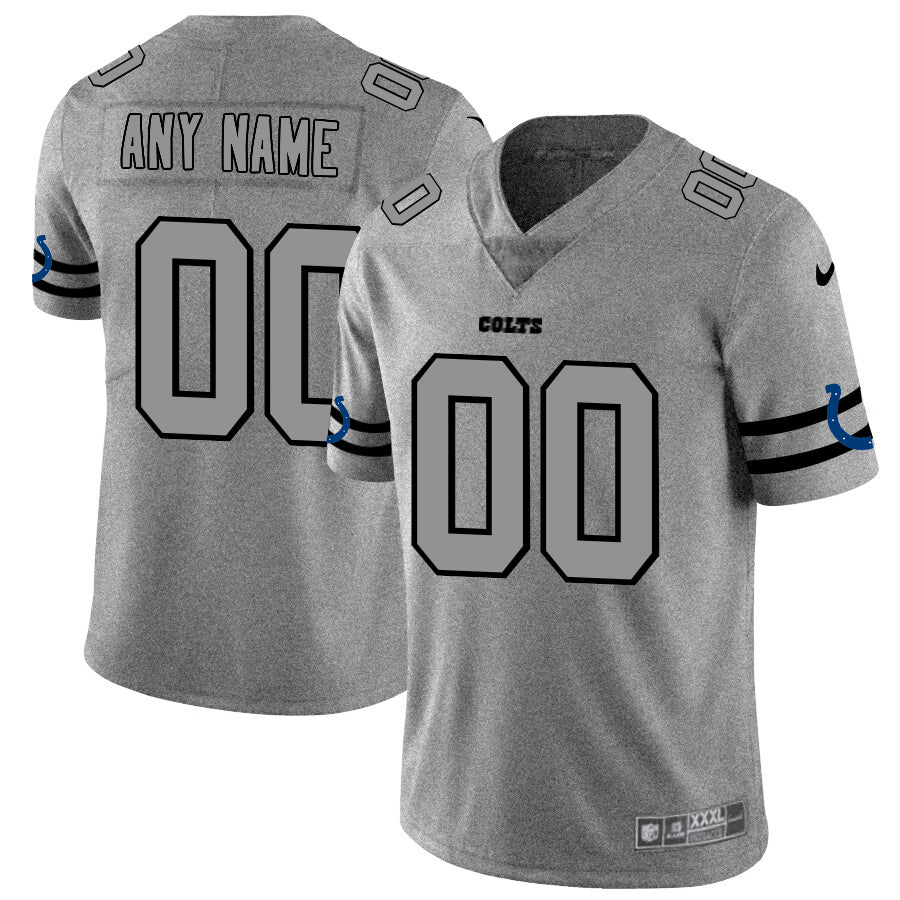 Custom1 Indianapolis Colts 2019 Gray Gridiron Gray Vapor Untouchable Limited Jerseys Stitched American Football Jerseys