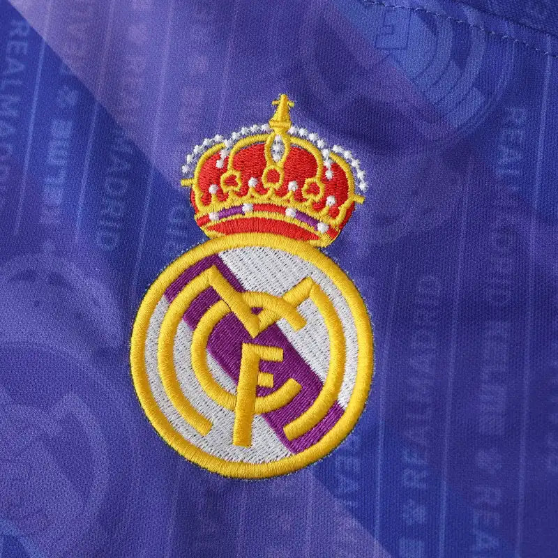 Real Madrid 1996/97 Away Retro Jersey – Purple Blue Kelme Teka Fan Version