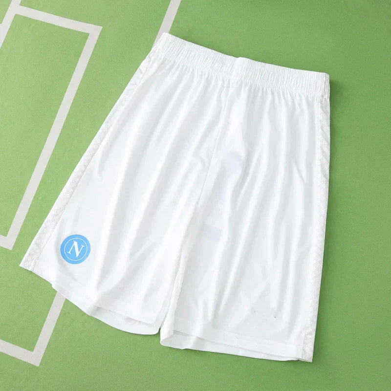 S.S.C. Napoli Home Shorts 2025/26 – White Football Shorts with Napoli Crest