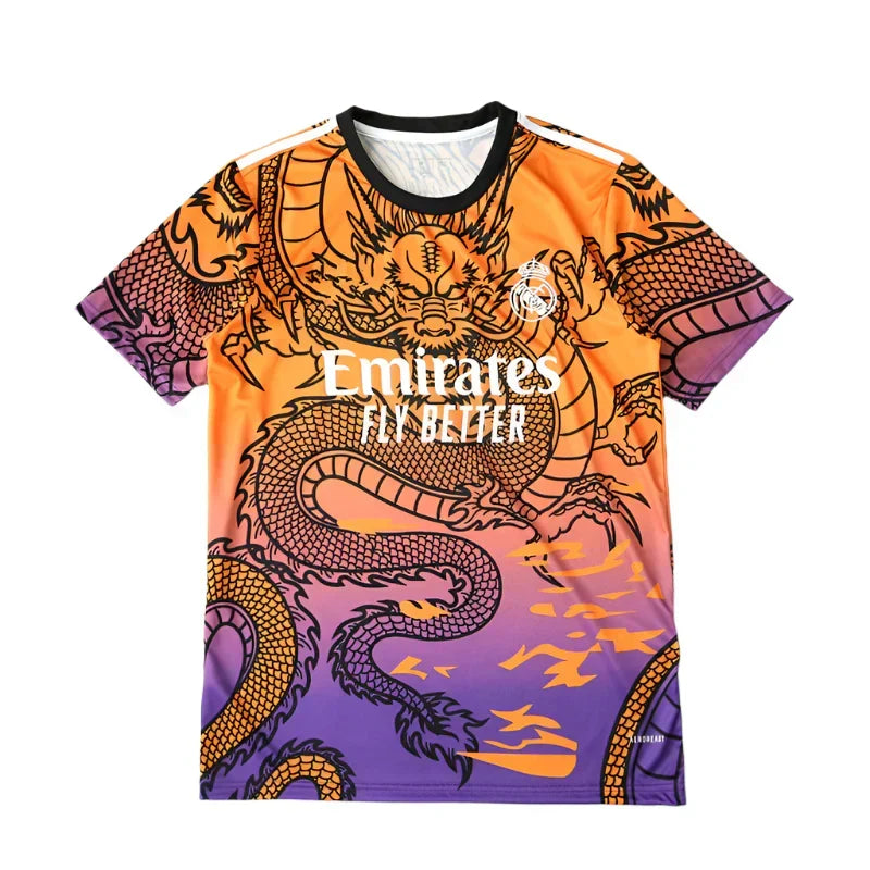 Real Madrid 2024/25 Orange Purple Dragon Concept Jersey – Sunset Dragon Adidas Fan Version