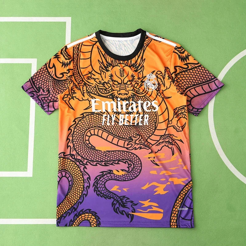 Real Madrid 2024/25 Orange Purple Dragon Concept Jersey – Sunset Dragon Adidas Fan Version
