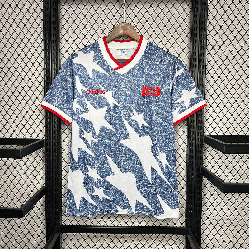 USA 1994 World Cup Away Retro Soccer Jersey – Adidas USMNT Denim Stars Lalas Balboa Kit