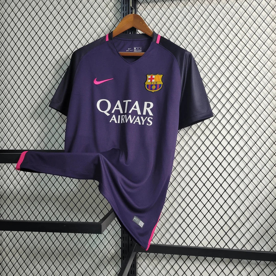 Barcelona 2016-17 Away Jersey – Purple Pink Nike Qatar Airways Fan Version La Liga Football Shirt