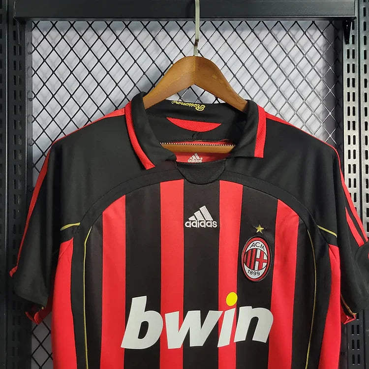 AC Milan 2006-07 Home Jersey – Black & Red Adidas bwin Retro Serie A Champions League Football Shirt | Maldini Kaká Pirlo