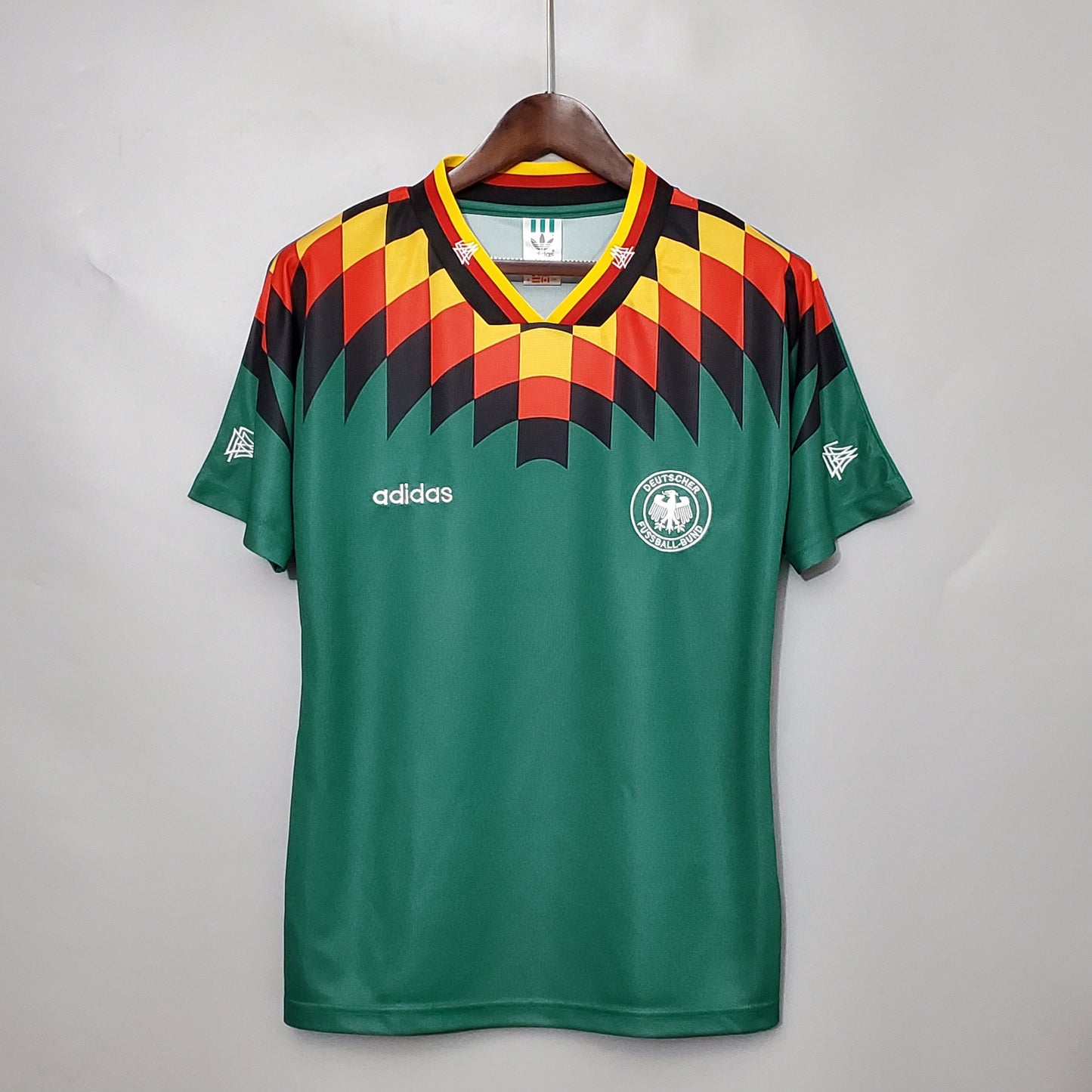 Germany 1994 Away Retro Jersey – USA World Cup Adidas Green Black Red Yellow Diamond Kit | Die Mannschaft Classic