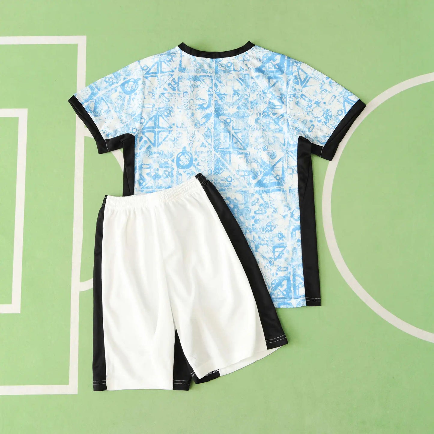 Portugal Away Kids Kit 2024 – White & Blue Azulejo Print Children's Football Jersey | FPF Youth Kit