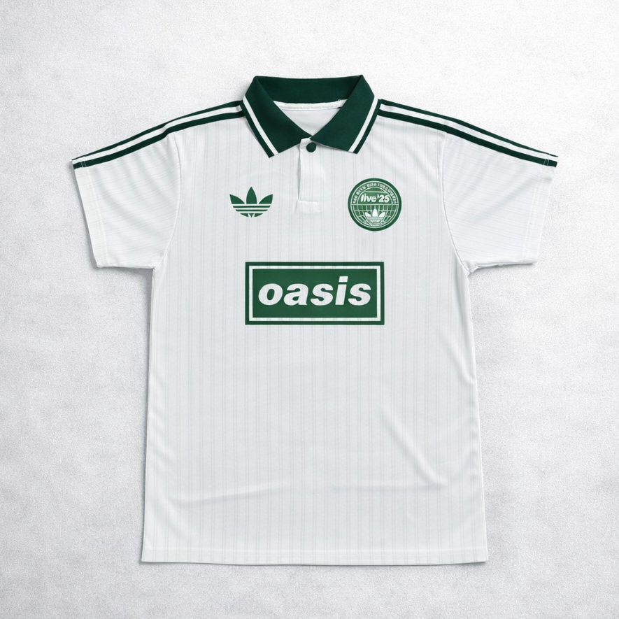 Oasis x Adidas Live '25 Football Jersey – White & Green