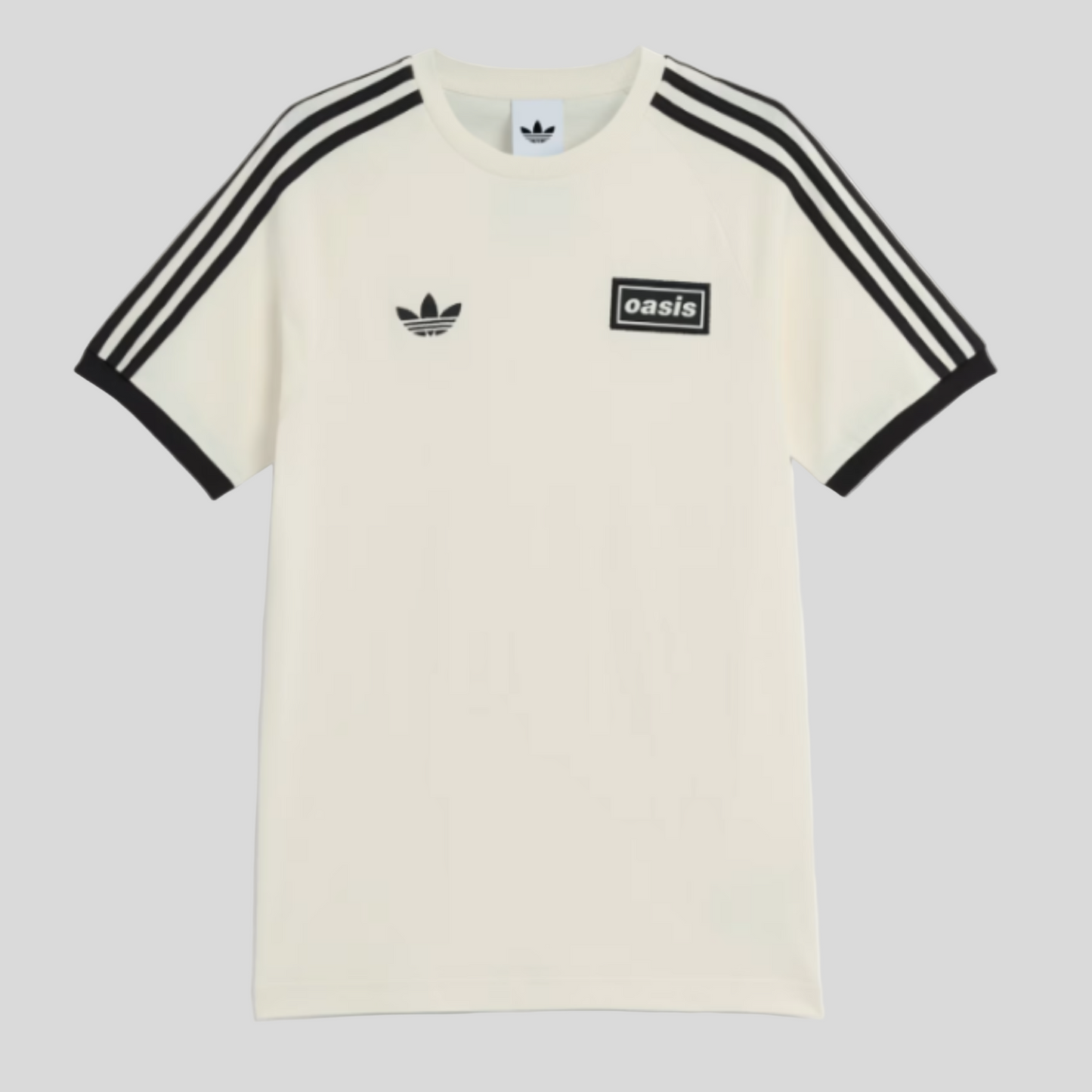 Oasis x Adidas Live '25 T-Shirt – Off-White | Three-Stripe Crew Neck Tee