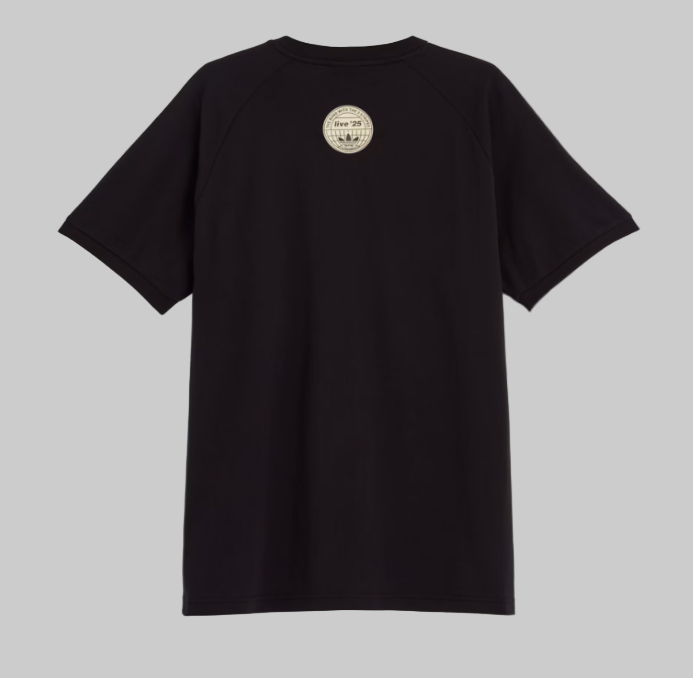 Oasis x Adidas Live '25 T-Shirt – Black | Three-Stripe Crew Neck Tee