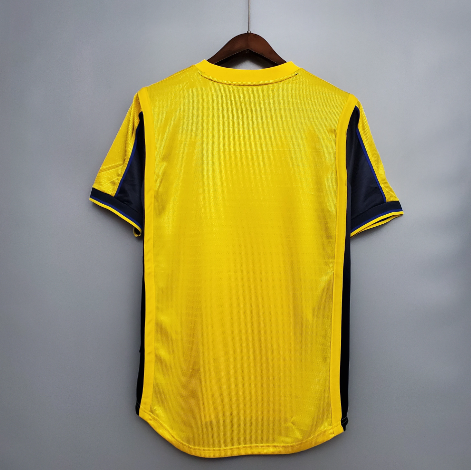 Arsenal 1999-2000 Away Jersey – Yellow Nike SEGA Retro Premier League Football Shirt | Bergkamp Henry Vieira Overmars Ljungberg Classic Gunners Kit
