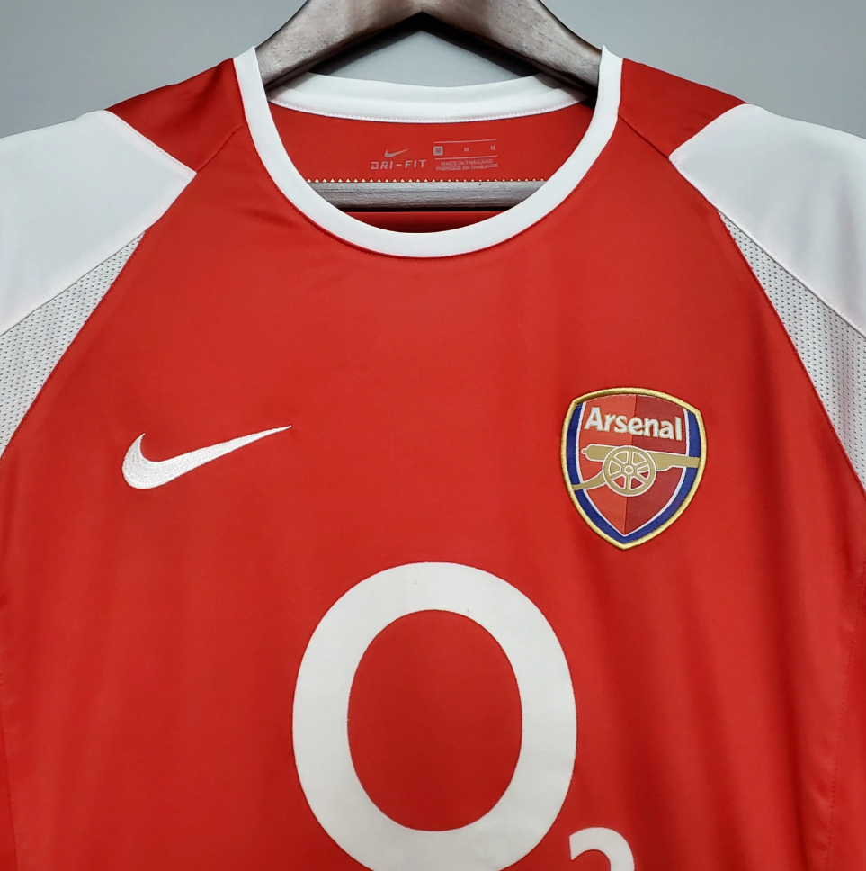 Arsenal 2002-03 Home Retro Jersey – Nike Red White O2 Double Winners Kit | Henry Bergkamp Vieira Pires Ljungberg Era