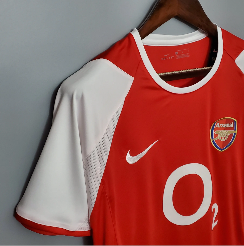 Arsenal 2002-03 Home Retro Jersey – Nike Red White O2 Double Winners Kit | Henry Bergkamp Vieira Pires Ljungberg Era