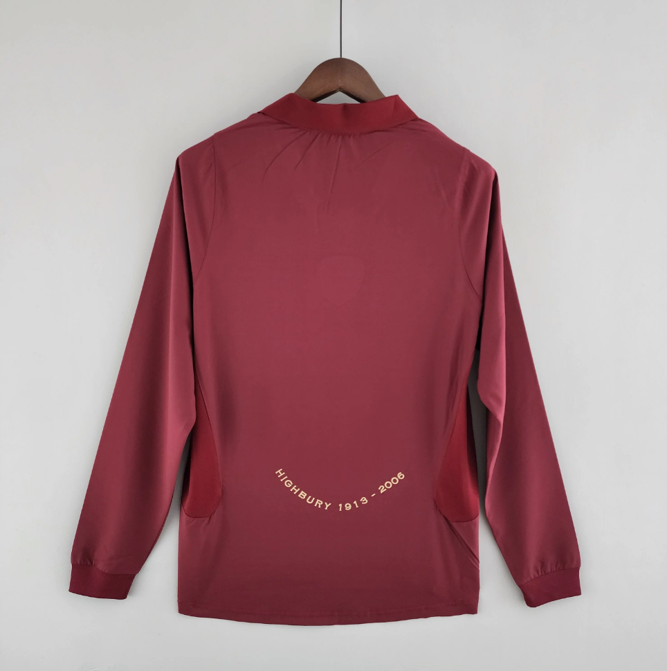 Arsenal 2005-06 Highbury Farewell Home Jersey Long-Sleeved – Nike Dark Red O2 Retro Football Shirt | Henry Bergkamp Era