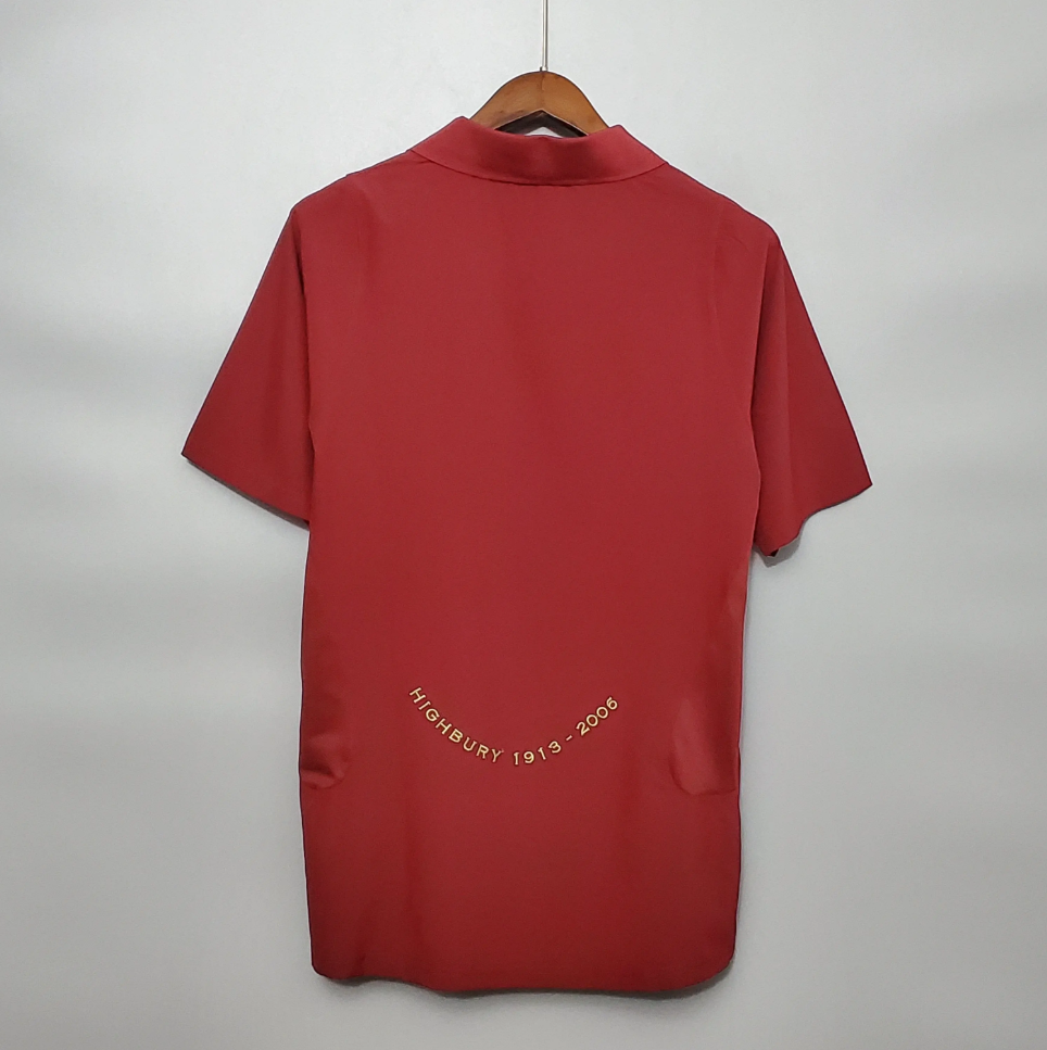 Arsenal 2005-06 Highbury Farewell Home Retro Jersey – Nike Burgundy Gold O2 Kit | Highbury 1913-2006 Commemorative Edition