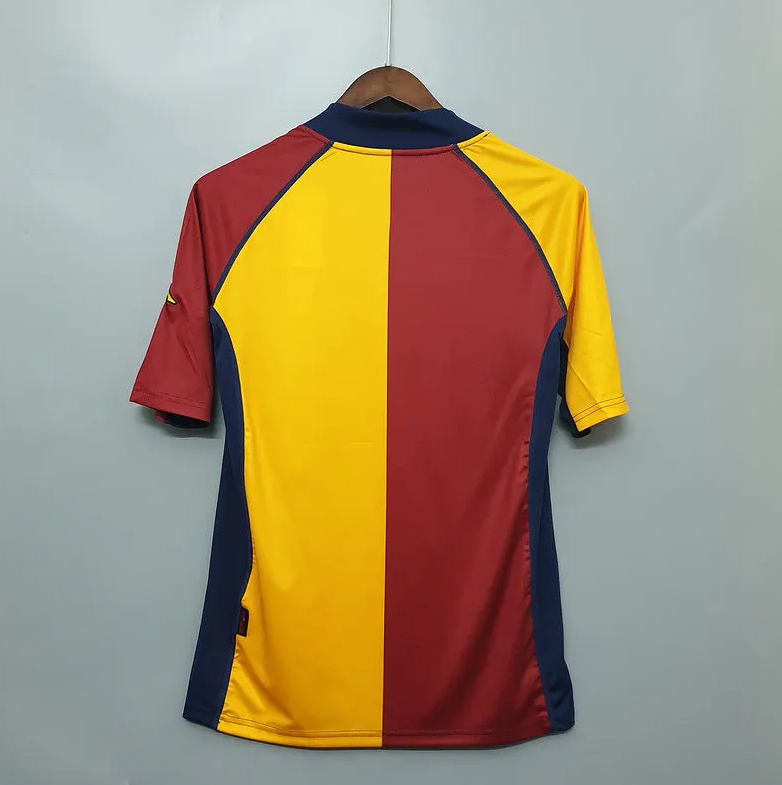 AS Roma 2000-01 Home Jersey – Red & Gold Kappa INA Assitalia Retro Serie A Scudetto Football Shirt | Totti Batistuta Cafu Nakata