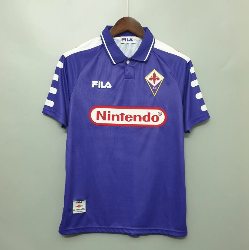 Fiorentina 1998-99 Home Retro Jersey – Fila Viola Purple Nintendo Kit | Batistuta Rui Costa Era