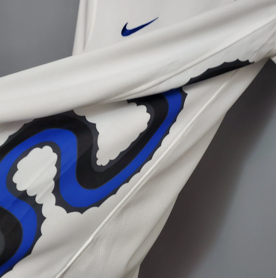 Inter Milan 2010-11 Away Retro Jersey – White Navy Blue Dragon Sleeve Pirelli Nike One Star Fan Version Football Shirt
