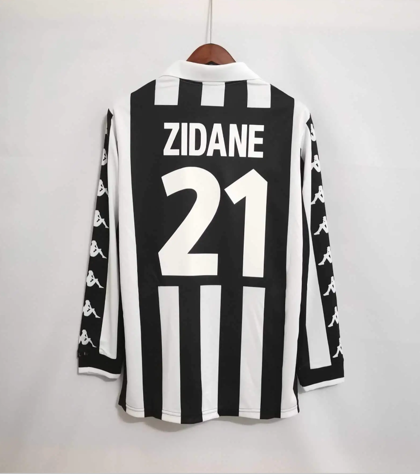 Juventus 1999-2000 Home Long-Sleeve Retro Jersey – Kappa Black White Zidane Del Piero Inzaghi Davids Football Shirt