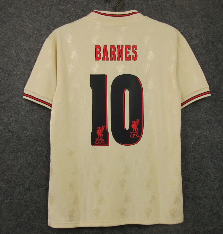 Liverpool 1996-97 Away Retro Jersey – Reebok Cream White Carlsberg Kit | Fowler Owen McManaman Collymore Era