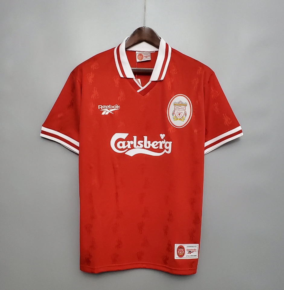 Liverpool 1996-97 Home Retro Jersey – Reebok Red Carlsberg Fowler Owen McManaman Collymore Barnes Carragher Football Shirt