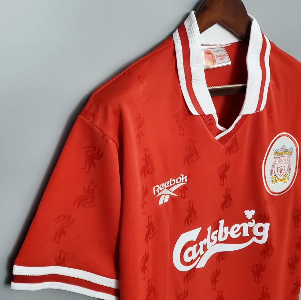 Liverpool 1996-97 Home Retro Jersey – Reebok Red Carlsberg Fowler Owen McManaman Collymore Barnes Carragher Football Shirt