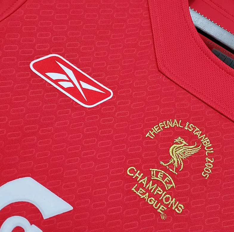 Liverpool 2004-05 Champions League Final Istanbul Retro Jersey – Reebok Red Carlsberg Gerrard Xabi Alonso Miracle of Istanbul Football Shirt