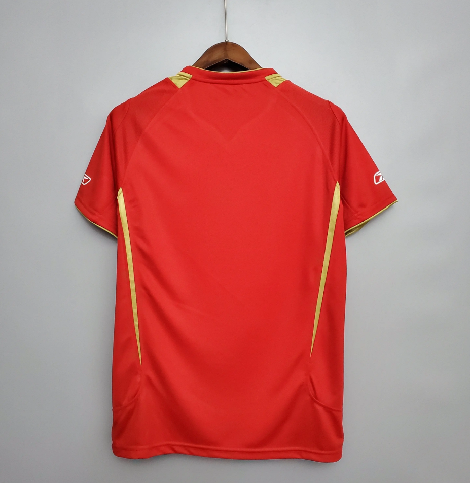 Liverpool 2005-06 Home Jersey – Red Gold Reebok Carlsberg Five Stars Fan Version Premier League Football Shirt