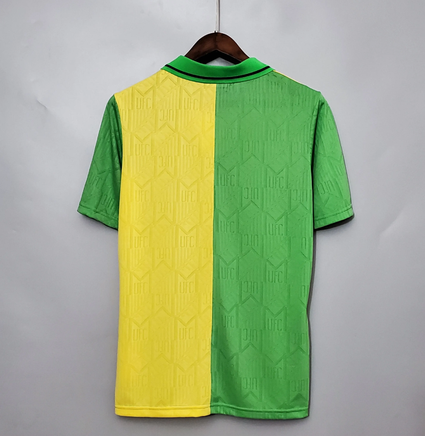 Manchester United 1993-94 Third Retro Jersey – Umbro Green Yellow Split Sharp Kit | Cantona Giggs Keane Scholes Beckham Era
