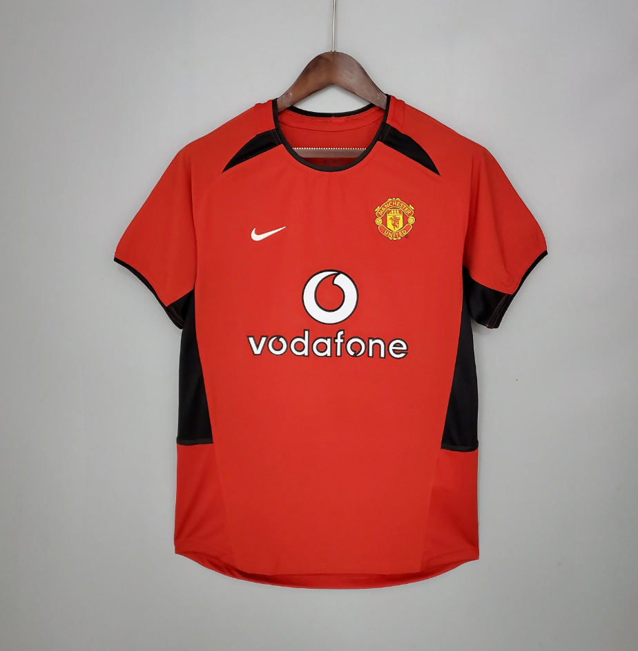 Manchester United 2002-04 Home Retro Jersey – Nike Red Black Vodafone Beckham Van Nistelrooy Roy Keane Scholes Giggs Premier League Football Shirt