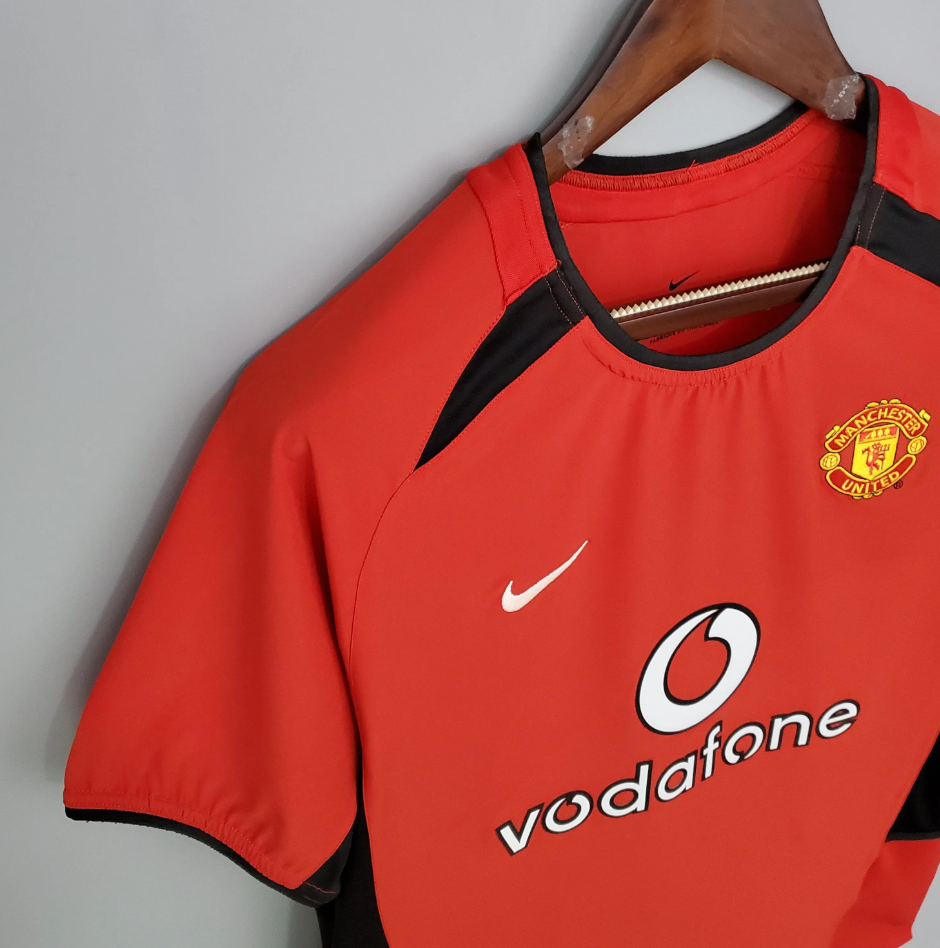Manchester United 2002-04 Home Retro Jersey – Nike Red Black Vodafone Beckham Van Nistelrooy Roy Keane Scholes Giggs Premier League Football Shirt