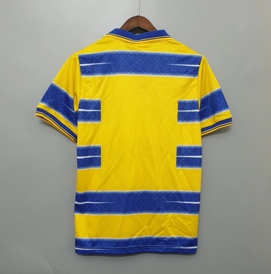 Parma 1998-99 Home Retro Jersey – Lotto Yellow Blue Parmalat Crespo Veron Cannavaro Thuram Football Shirt