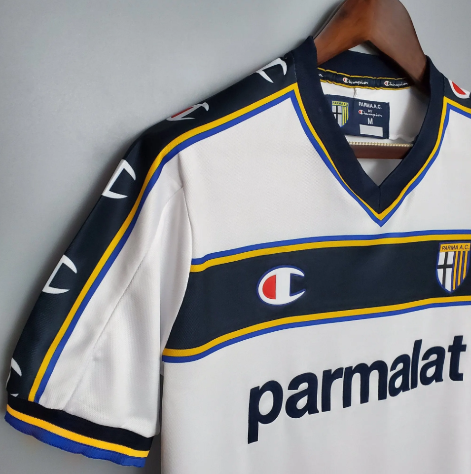 Parma AC 2002-03 Away Jersey – White Champion Parmalat Retro Serie A Football Shirt | Nakata Adriano Gilardino