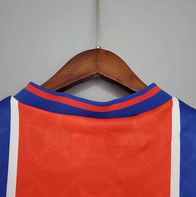 PSG 1995-96 Home Retro Jersey – Nike Blue Red Opel Paris Saint-Germain Football Shirt