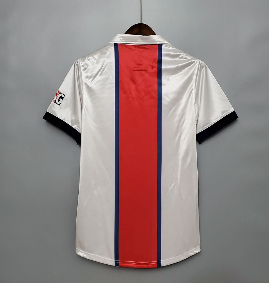 Paris Saint-Germain 1998-99 Away Jersey – White Nike Opel Retro Ligue 1 Football Shirt