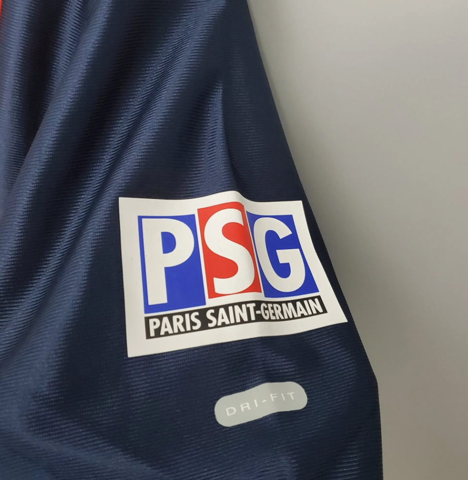 PSG 2001-02 Home Retro Jersey – Nike Navy Blue Red Stripe Opel Ronaldinho Okocha Anelka Arteta Pochettino Ligue 1 Fan Version Football Shirt