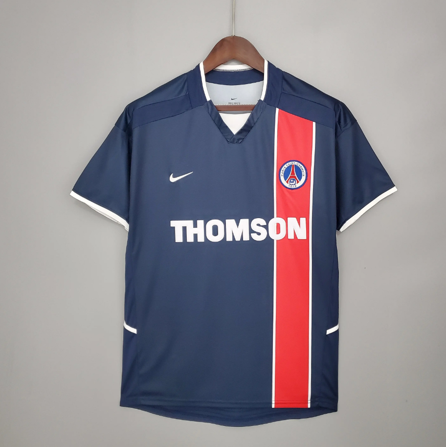 Paris Saint-Germain 2002-03 Home Jersey – Navy Nike THOMSON Retro Football Shirt | Ronaldinho Last Season