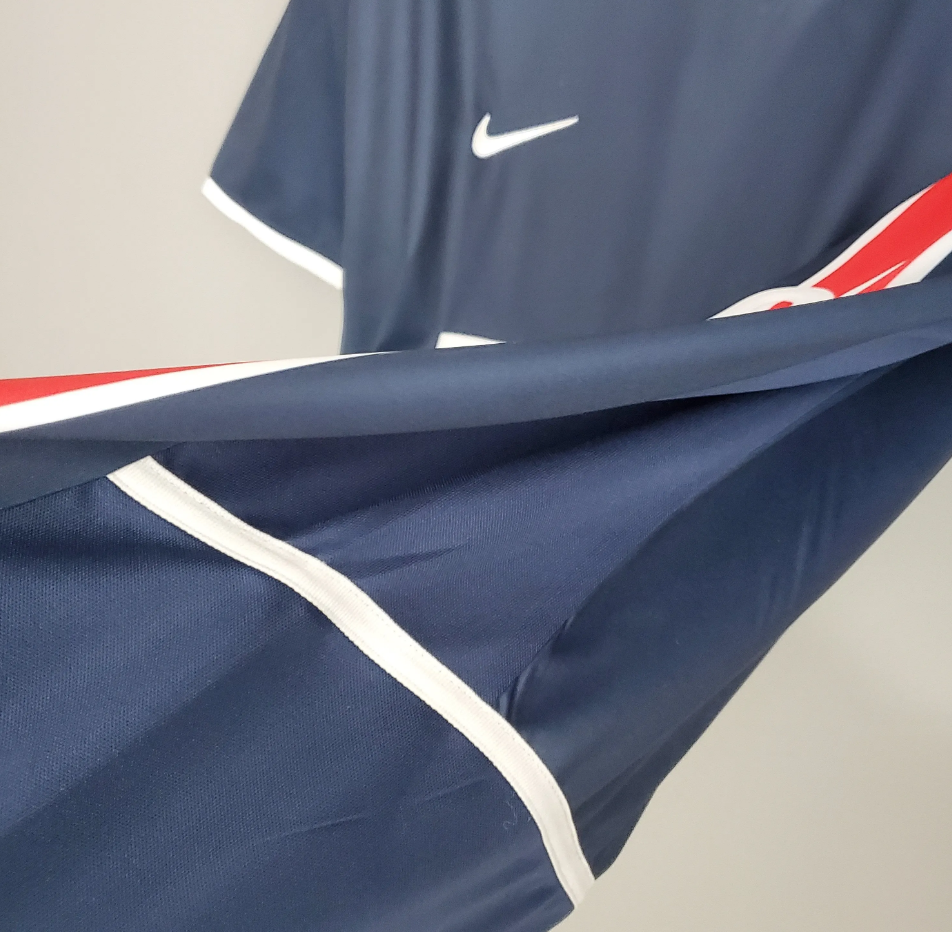 Paris Saint-Germain 2002-03 Home Jersey – Navy Nike THOMSON Retro Football Shirt | Ronaldinho Last Season