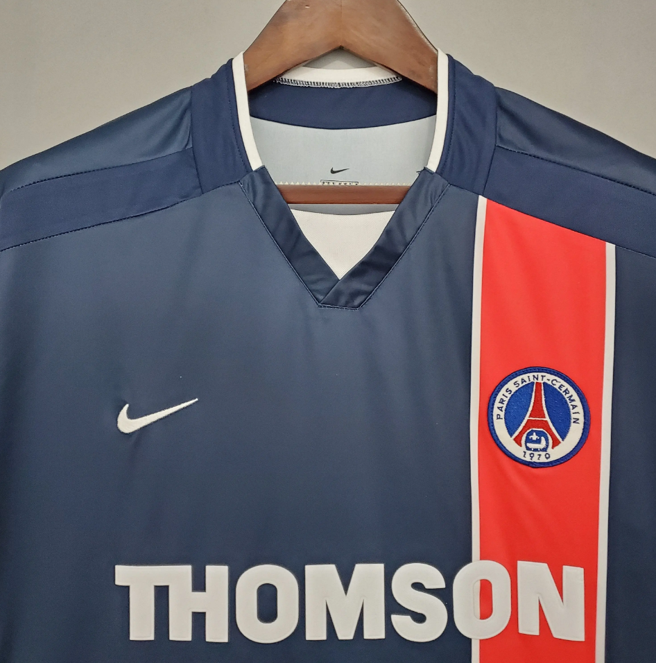 Paris Saint-Germain 2002-03 Home Jersey – Navy Nike THOMSON Retro Football Shirt | Ronaldinho Last Season