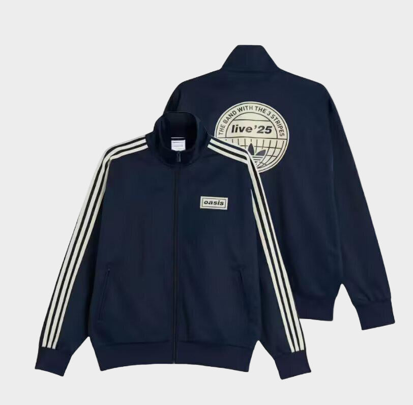 Oasis x Adidas Live '25 Track Jacket – Navy | Three-Stripe Zip-Up Top