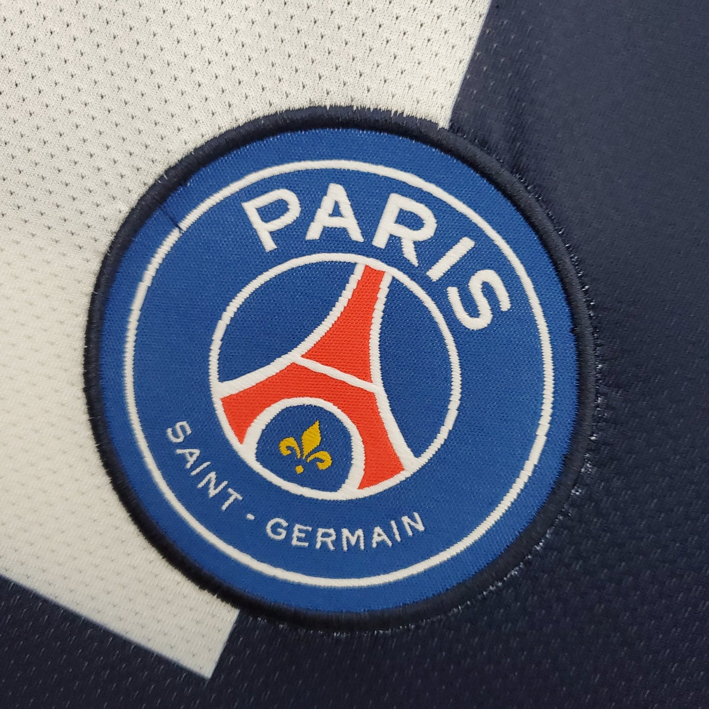 PSG 2013-14 Home Retro Jersey – Navy Blue Red Vertical Stripe Fly Emirates Nike Dri-Fit Fan Version Football Shirt
