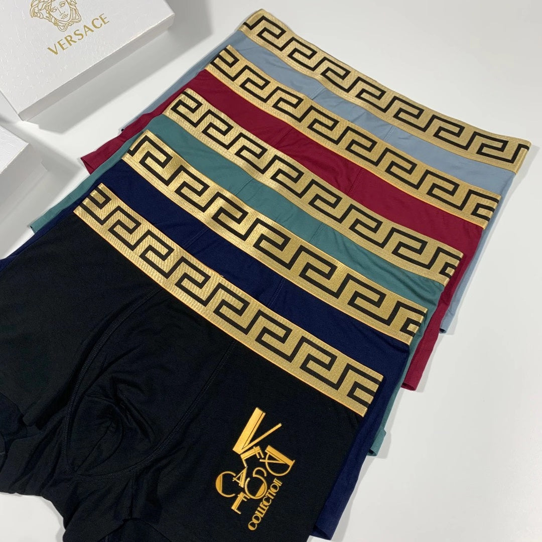 Versace Burgundy Teal Gold Horse Motifs Boxer Briefs, image 3