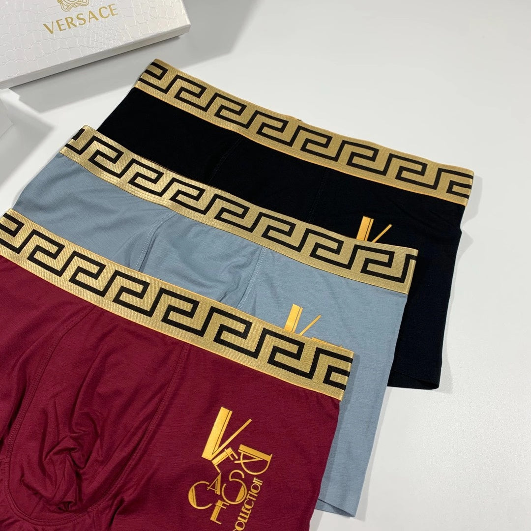 Versace Burgundy Teal Gold Horse Motifs Boxer Briefs, image 4