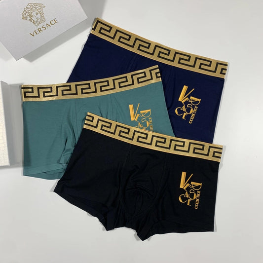 Versace Black Teal Blue Gold Horse Motif Boxer Briefs, image 1