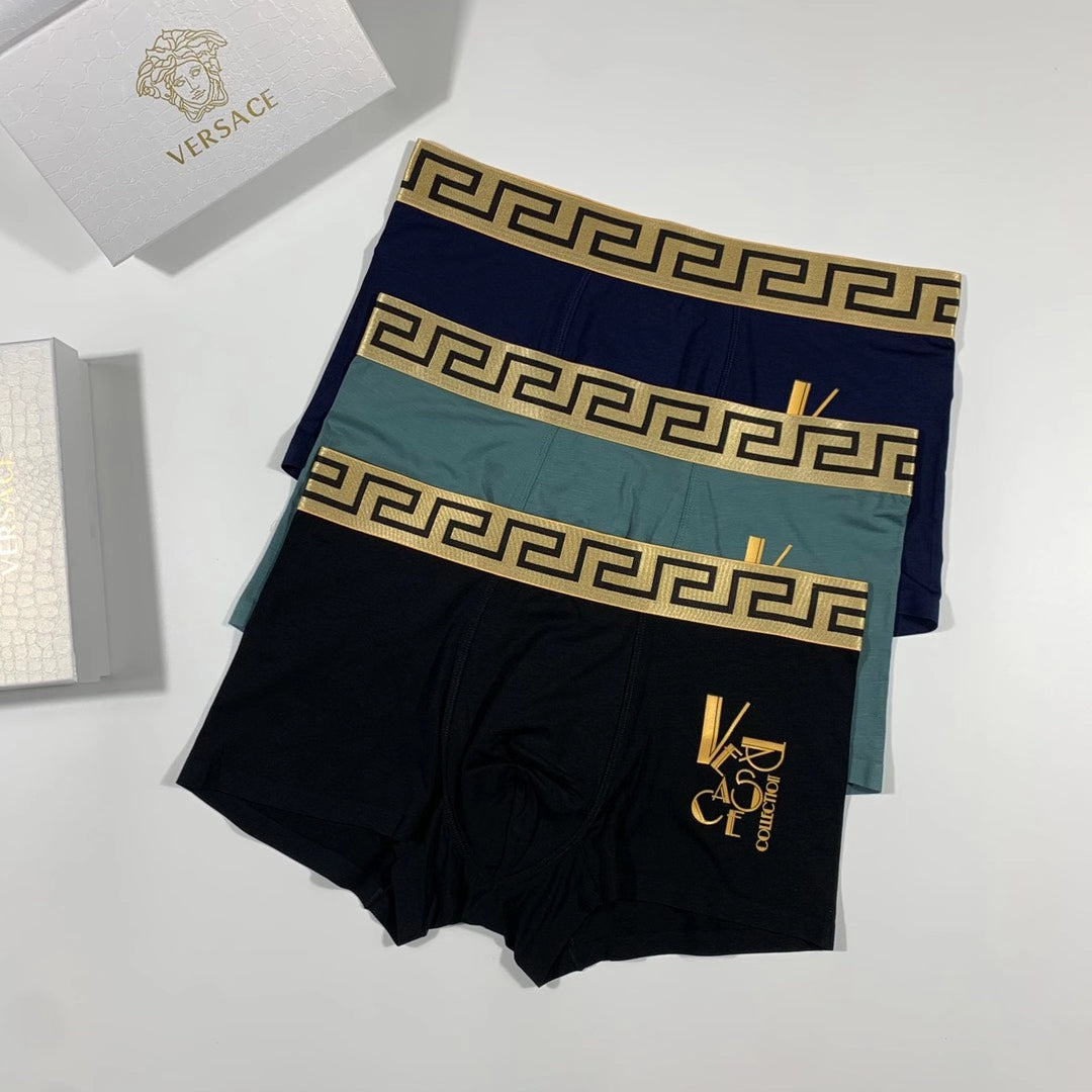 Versace Black Teal Blue Gold Horse Motif Boxer Briefs, image 2