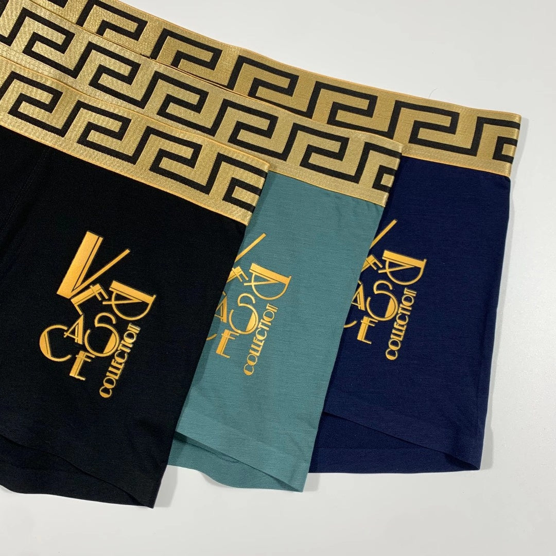 Versace Black Teal Blue Gold Horse Motif Boxer Briefs, image 3