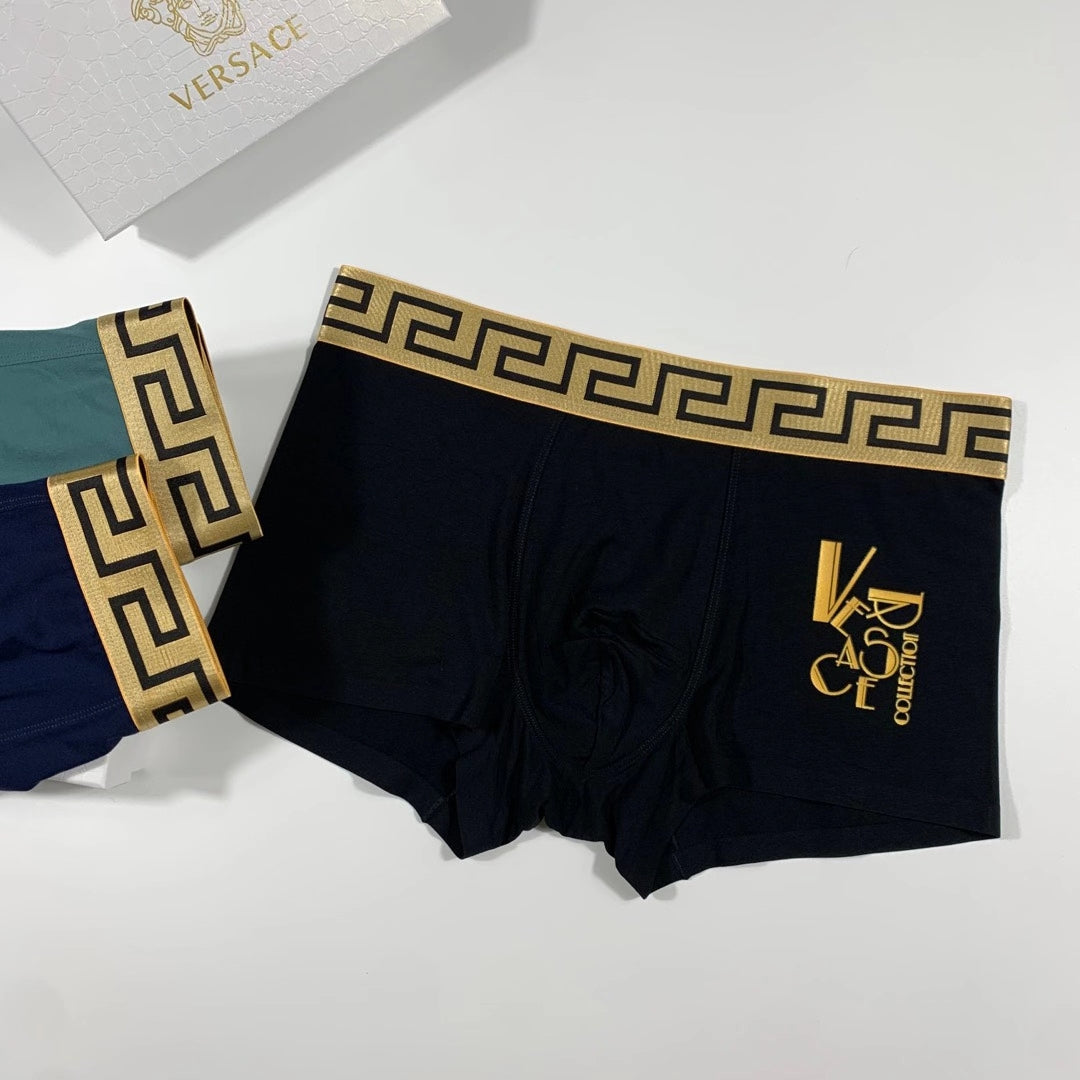 Versace Black Teal Blue Gold Horse Motif Boxer Briefs, image 4